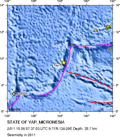Seismicity in 2011