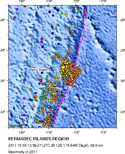 Seismicity in 2011