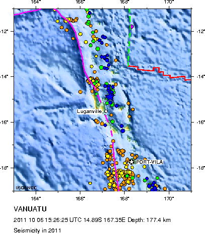 Seismicity in 2011