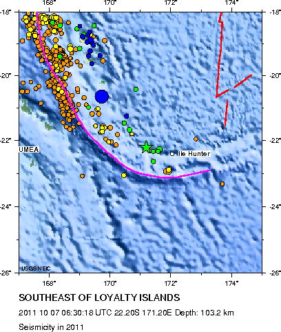 Seismicity in 2011