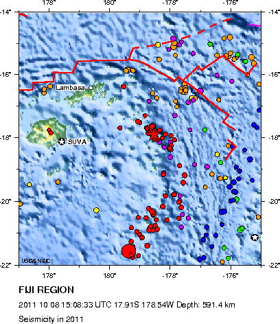 Seismicity in 2011