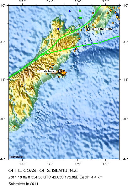 Seismicity in 2011