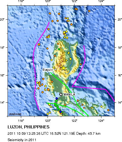 Seismicity in 2011