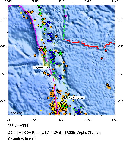Seismicity in 2011
