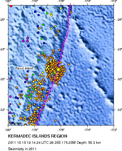 Seismicity in 2011