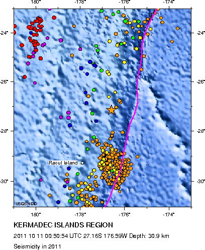 Seismicity in 2011