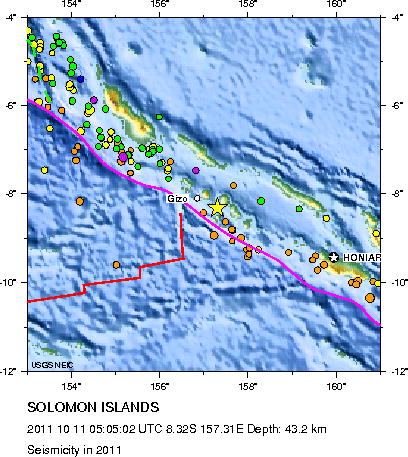 Seismicity in 2011