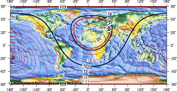Theoretical P-wave Travel Times