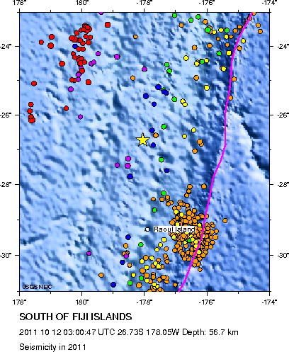 Seismicity in 2011