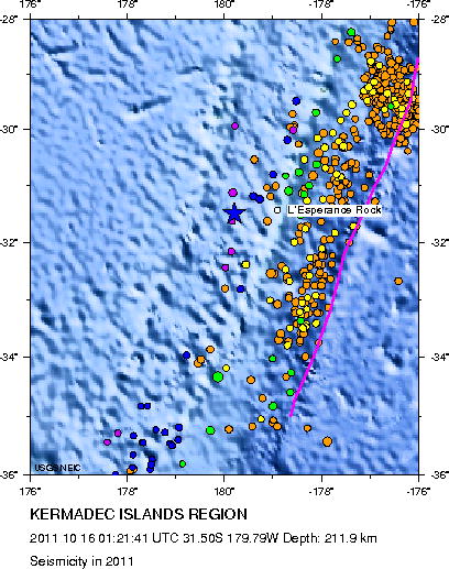 Seismicity in 2011