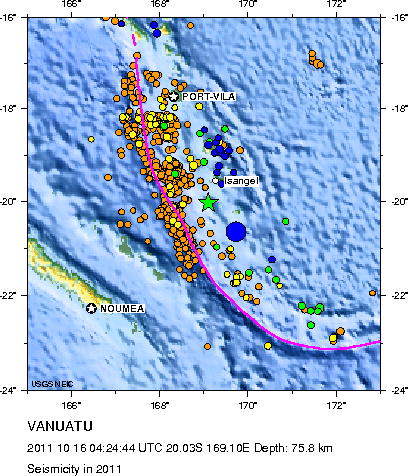 Seismicity in 2011