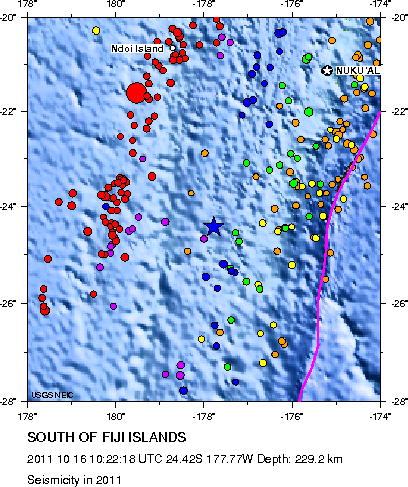 Seismicity in 2011