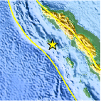 Small map showing earthquake