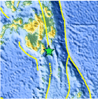 Small map showing earthquake