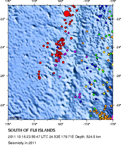 Seismicity in 2011