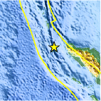 Small map showing earthquake