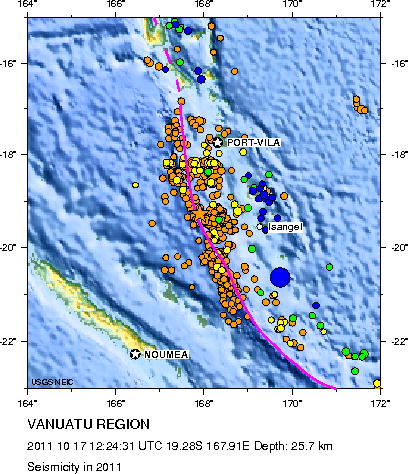Seismicity in 2011