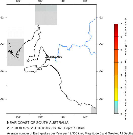 Earthquake Density Map, All depths