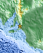 Small map showing earthquake