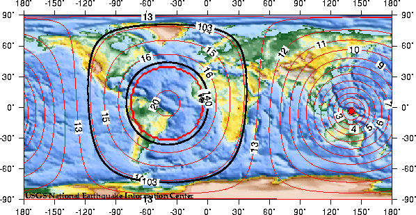 Theoretical P-wave Travel Times