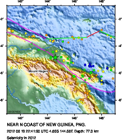 Seismicity in 2012