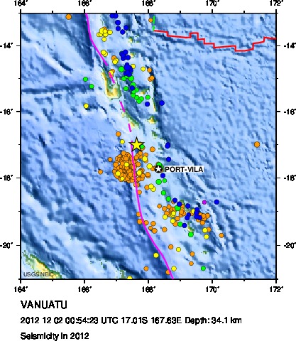 Seismicity in 2012