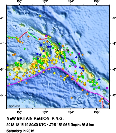 Seismicity in 2012