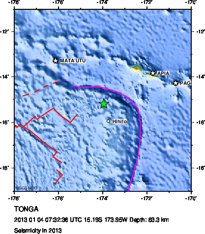 Seismicity in 2013