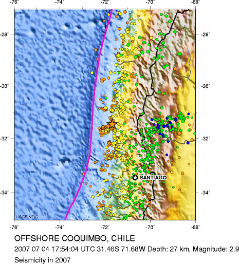 Seismicity in 2007