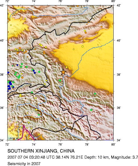 Seismicity in 2007