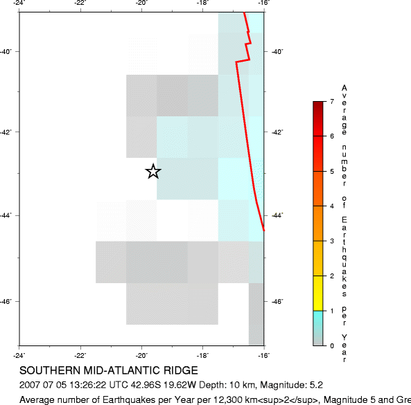 Earthquake Density Map,Shallow Earthquakes: Depth 0-70 km