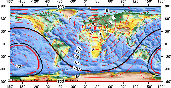 Theoretical P-wave Travel Times