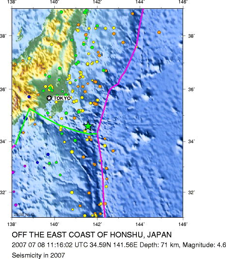 Seismicity in 2007