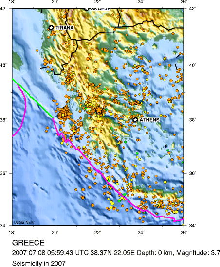 Seismicity in 2007