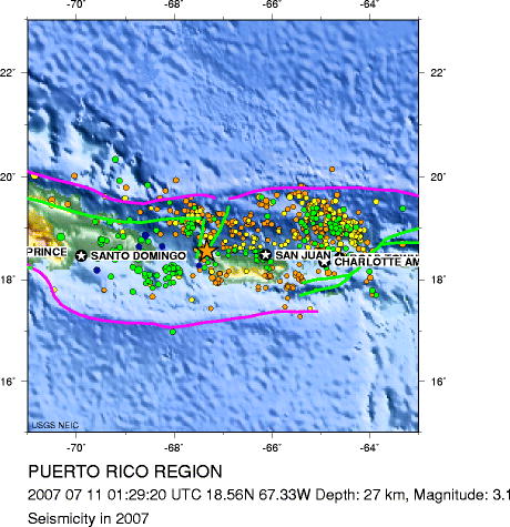 Seismicity in 2007