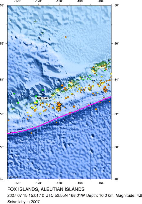 Seismicity in 2007