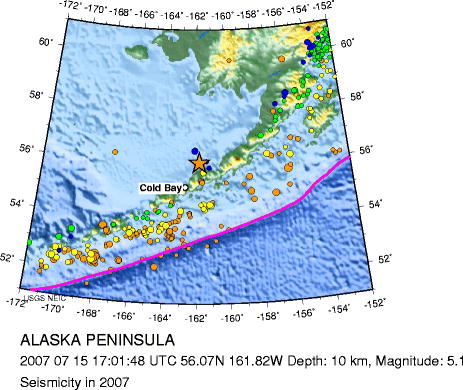 Seismicity in 2007