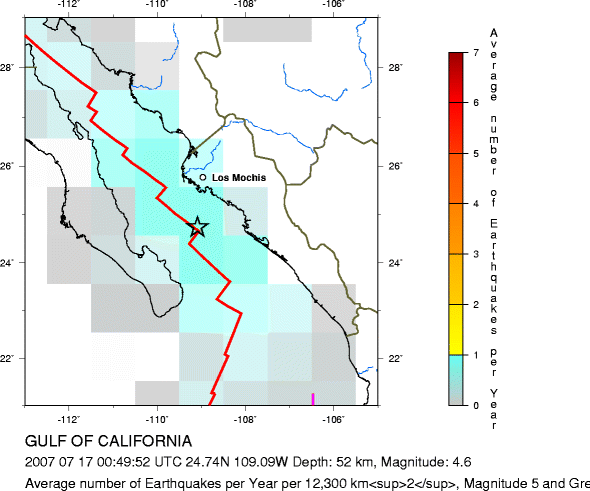 Earthquake Density Map, All depths