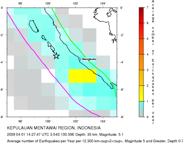 Earthquake Density Map,Shallow Earthquakes: Depth 0-70 km