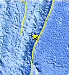 Small map showing earthquake