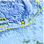 Small map showing earthquake