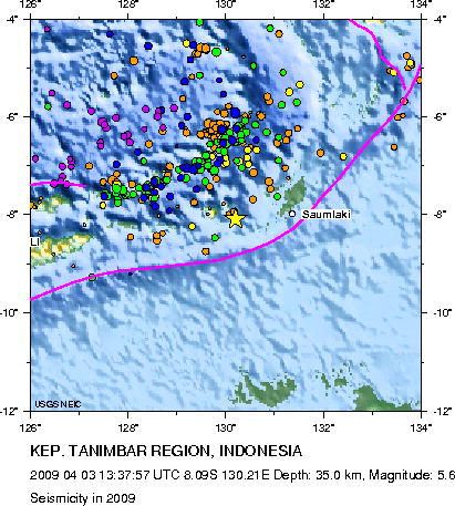 Seismicity in 2009