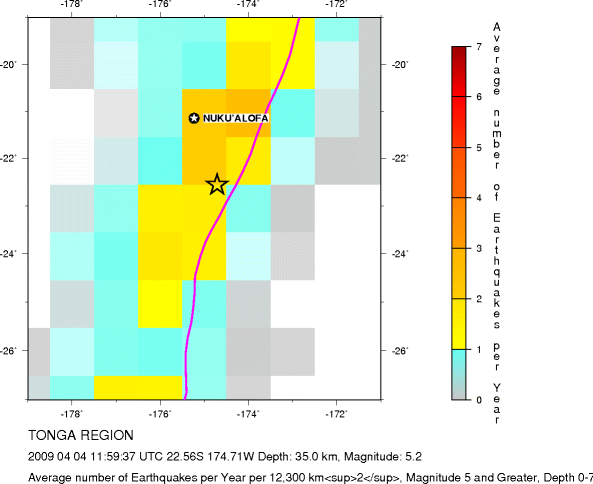 Earthquake Density Map,Shallow Earthquakes: Depth 0-70 km