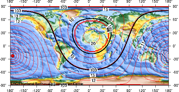 Theoretical P-wave Travel Times