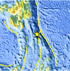 Small map showing earthquake