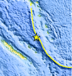 Small map showing earthquake