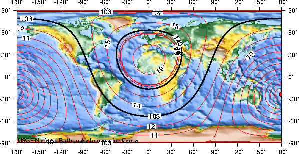 Theoretical P-wave Travel Times