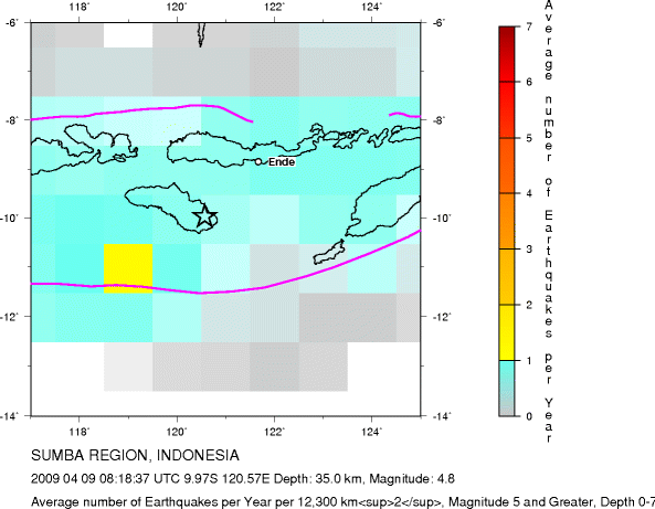 Earthquake Density Map,Shallow Earthquakes: Depth 0-70 km