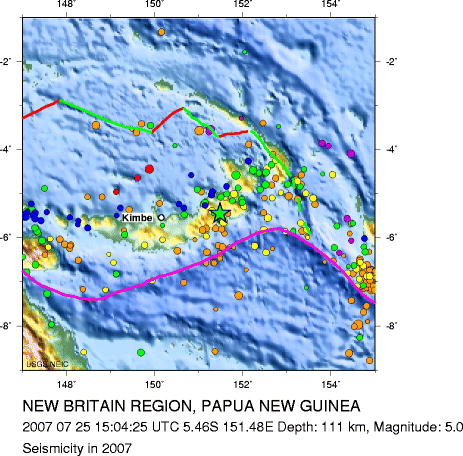 Seismicity in 2007