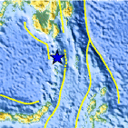 Small map showing earthquake